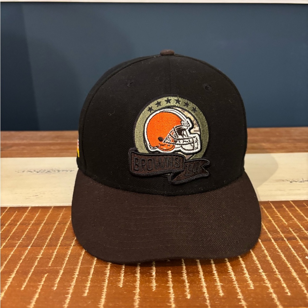 New Era Black/Brown Salute To Service 9FIFTY Snapback Hat - Cleveland Browns